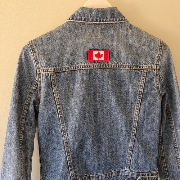 Hudson's Bay Company XS Vintage Y2K Olympics Patchwork Collectible Jean Jacket - Picture 13 of 14